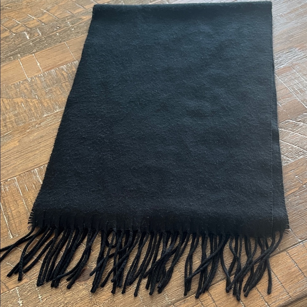 Fraas Cashmink Black Fringe Scarf 64